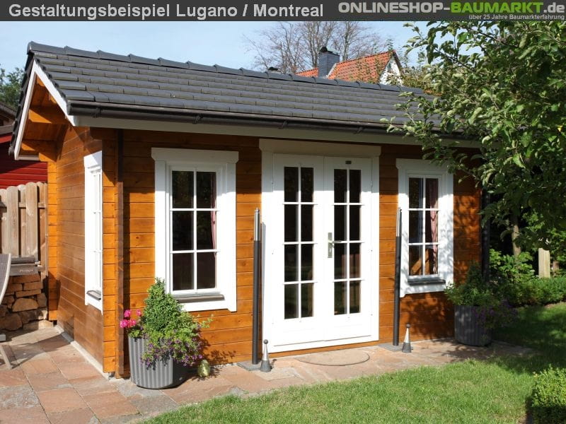 Skan Holz Blockbohlenhaus Montreal 1 70plus, 420 x 300 cm - Image 5