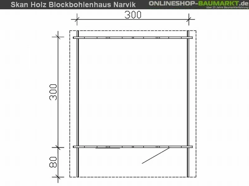 Skan Holz Blockbohlenhaus Narvik Größe 2, 300 x 300 cm - Image 4