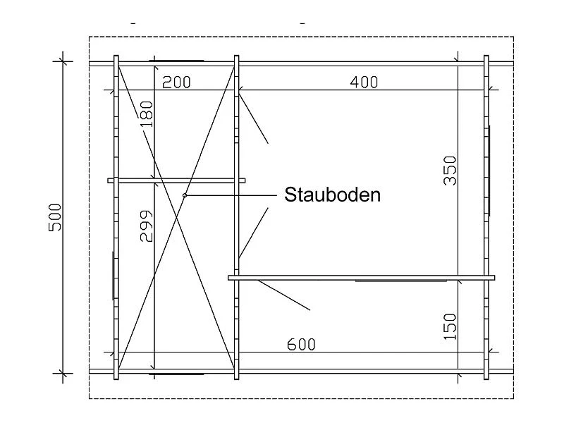 Skan Holz Blockbohlenhaus Ontario 70plus, 600 x 500 cm - Image 4