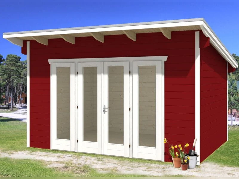 Skan Holz Blockbohlenhaus Ostende 1 in schwedenrot, 350 x 250 cm - Image 2