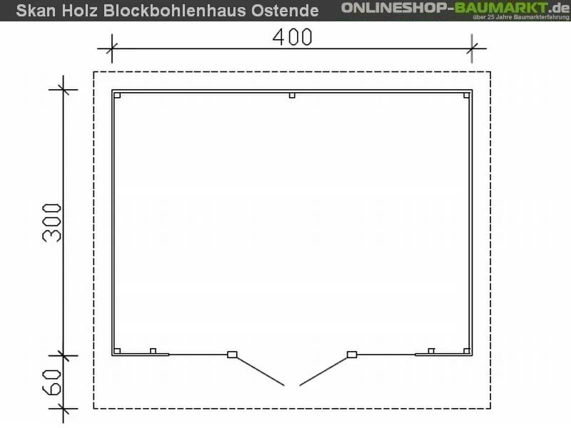 Skan Holz Blockbohlenhaus Ostende 2, 400 x 300 cm - Image 3