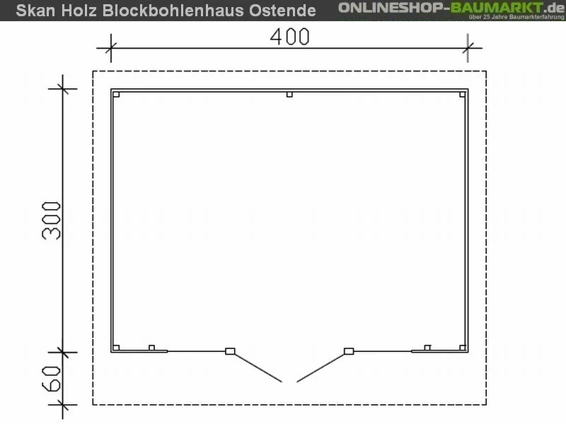 Skan Holz Blockbohlenhaus Ostende 2 in schiefergrau, 400 x 300 cm - Image 5
