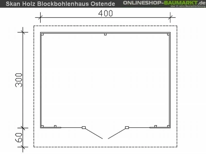 Skan Holz Blockbohlenhaus Ostende 2 in schwedenrot, 400 x 300 cm - Image 4
