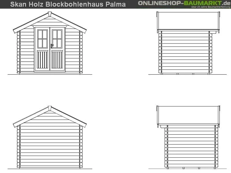 Skan Holz Blockbohlenhaus Palma Größe 1, 250 x 200 cm - Image 4