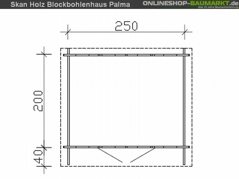 Skan Holz Blockbohlenhaus Palma Größe 1, 250 x 200 cm - Image 5