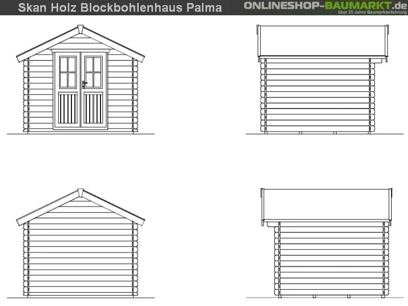 Skan Holz Blockbohlenhaus Palma Größe 2 250 x 250 cm - Image 4