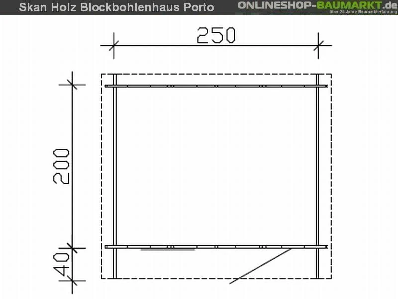 Skan Holz Blockbohlenhaus Porto Größe 1, 250 x 200 cm - Image 5