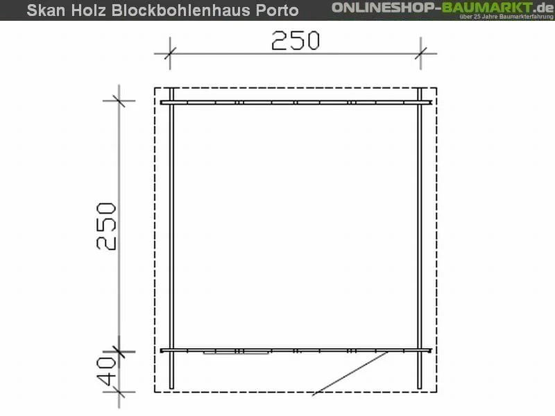 Skan Holz Blockbohlenhaus Porto Größe 2 250 x 250 cm - Image 5