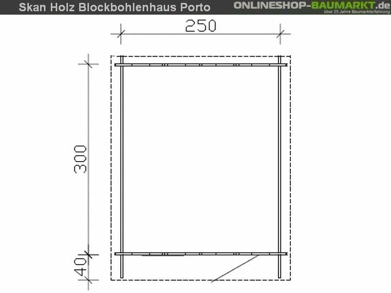 Skan Holz Blockbohlenhaus Porto Größe 3 250 x 300 cm - Image 5