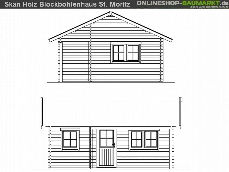 Skan Holz Blockbohlenhaus St. Moritz 45plus, 600 x 500 cm - Image 4