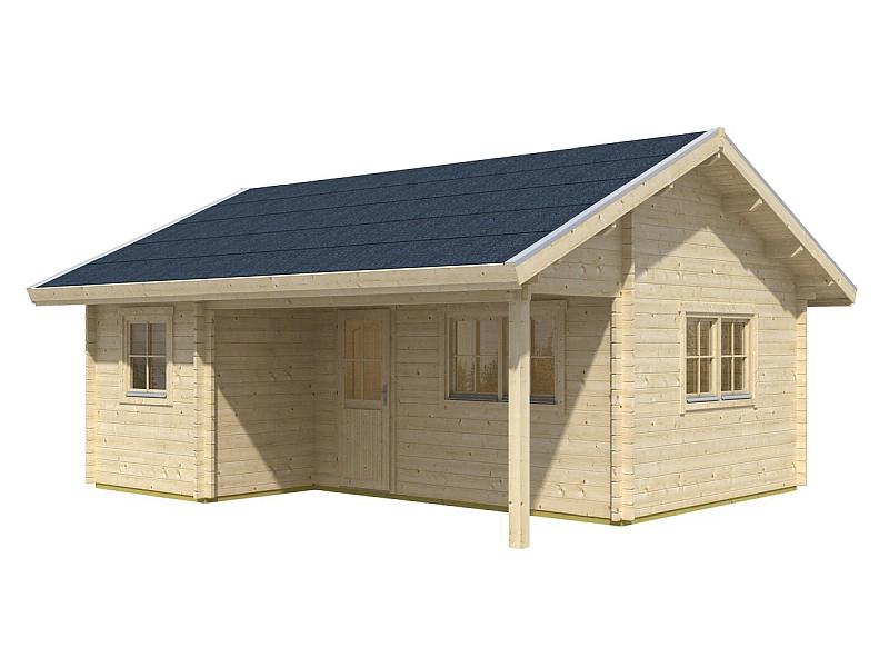 Skan Holz Blockbohlenhaus St. Moritz, Dach dämmbar für Dachschindeln, 45plus, 600 x 500 cm - Image 2