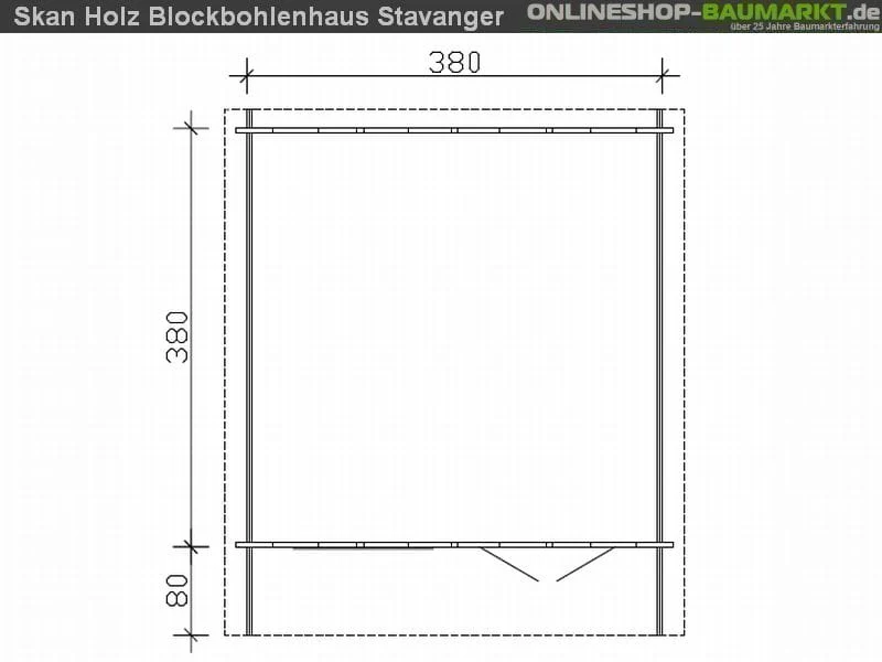 Skan Holz Blockbohlenhaus Stavanger Größe 2, 380 x 380 cm - Image 4