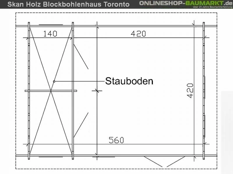 Skan Holz Blockbohlenhaus Toronto 2 70plus, 560 x 420 cm - Image 4