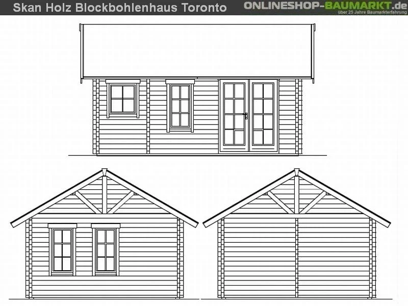 Skan Holz Blockbohlenhaus Toronto 2 70plus, 560 x 420 cm - Image 4