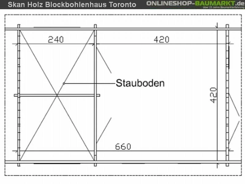 Skan Holz Blockbohlenhaus Toronto 4 70plus, 660 x 420 cm - Image 4