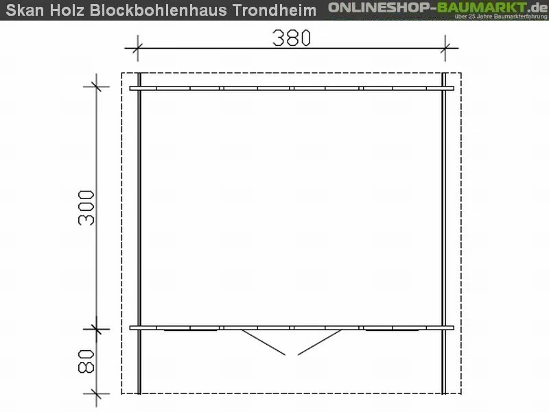 Skan Holz Blockbohlenhaus Trondheim Größe 1, 380 x 300 cm - Image 4
