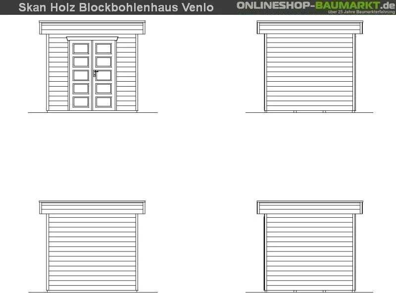 Skan Holz Blockbohlenhaus Venlo Größe 1, 250 x 250 cm - Image 3