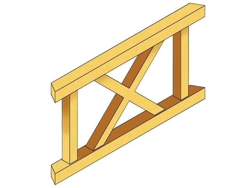 Skan Holz Brüstung für Pavillons 150 cm Andreaskreuz in schiefergrau - Image 2