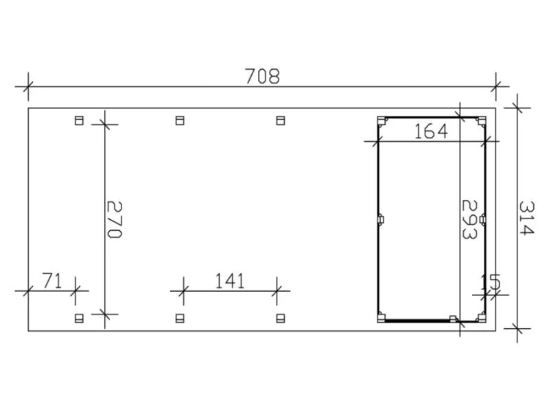 Skan Holz Carport Friesland Set 2 314 x 708 cm - Image 3