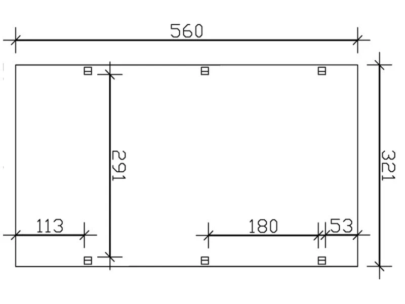 Skan Holz Carport Harz 321 x 560 cm mit roten Schindeln - Image 4