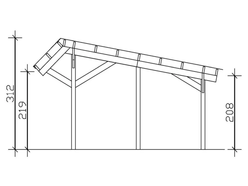 Skan Holz Carport Harz Stellplatzerweiterung mit schwarzen Schindeln - Image 2