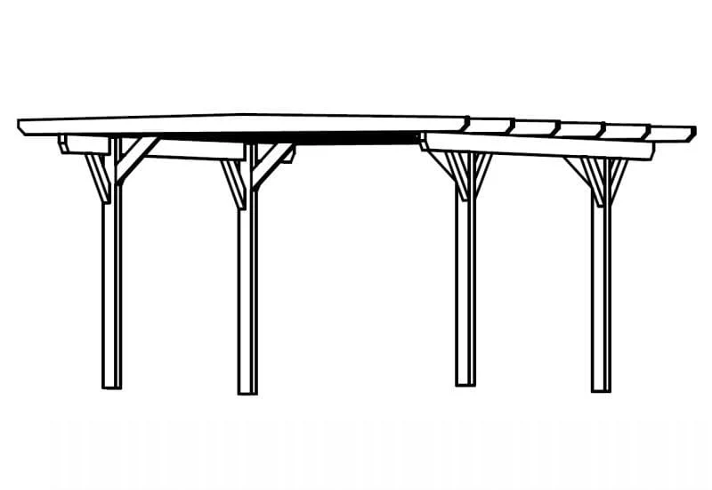 Skan Holz Carport Odenwald 428 x 541 cm Leimholz - Image 2