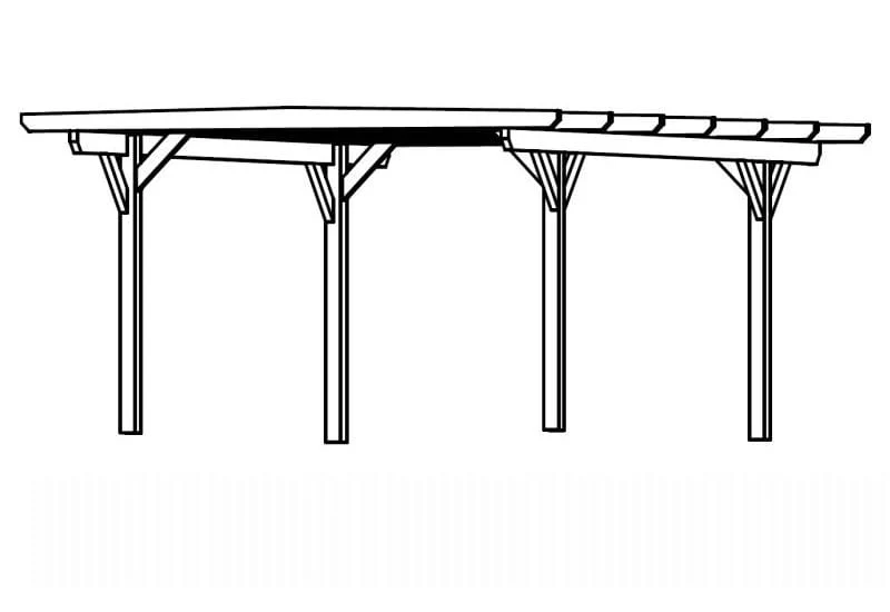 Skan Holz Carport Odenwald 428 x 648 cm Leimholz - Image 2