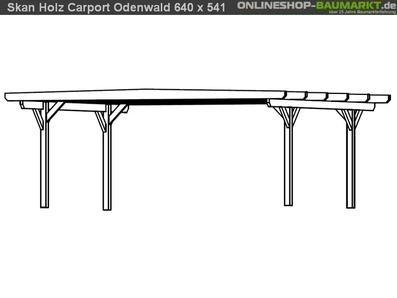 Skan Holz Carport Odenwald 640 x 541 cm Leimholz - Image 3