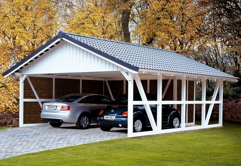 Skan Holz Carport Schwarzwald 684 x 600 cm mit Rückwand - Image 2