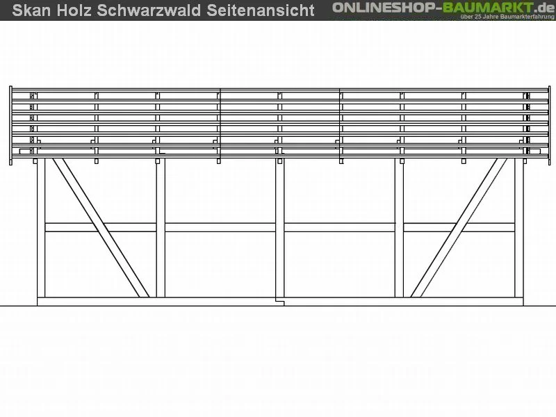 Skan Holz Carport Schwarzwald 684 x 772 cm - Image 4