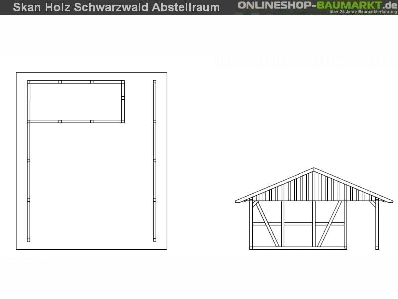 Skan Holz Carport Schwarzwald 684 x 772 cm mit Abstellraum - Image 5