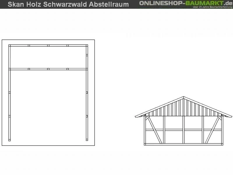 Skan Holz Carport Schwarzwald 684 x 772 cm mit Abstellraum - Image 5