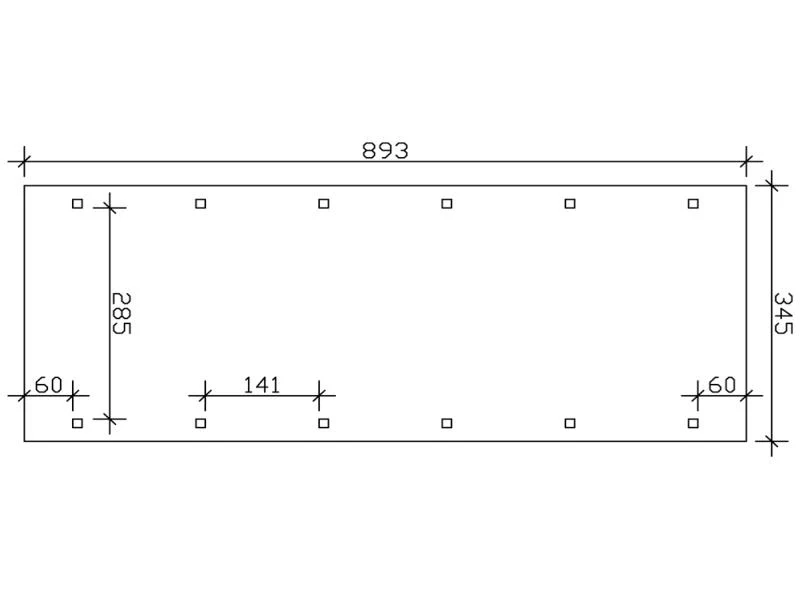 Skan Holz Carport Spreewald 345 x 893 cm mit roter Blende - Image 3