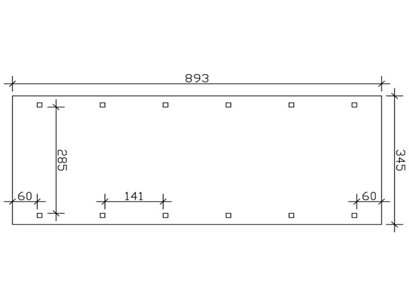 Skan Holz Carport Spreewald 345 x 893 cm mit schwarzer Blende - Image 3