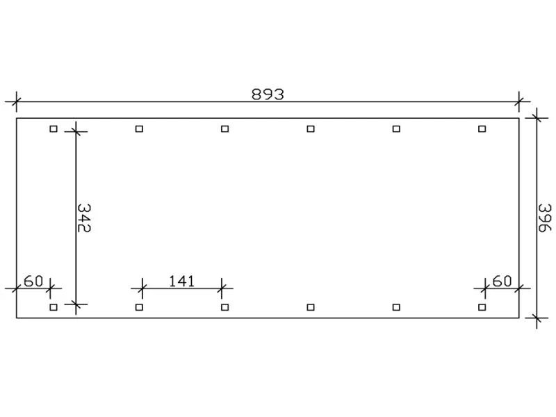 Skan Holz Carport Spreewald 396 x 893 cm mit roter Blende - Image 3