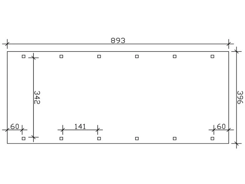 Skan Holz Carport Spreewald 396 x 893 cm mit schwarzer Blende - Image 5