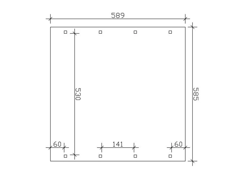 Skan Holz Carport Spreewald 585 x 589 cm mit roter Blende - Image 3