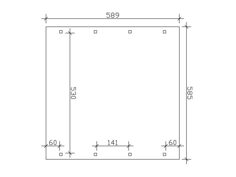 Skan Holz Carport Spreewald 585 x 589 cm mit schwarzer Blende - Image 5