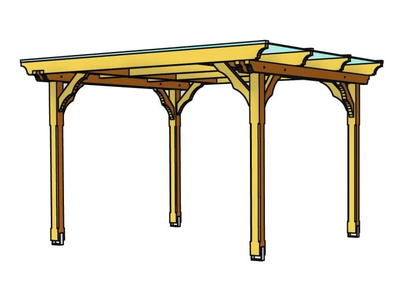 Skan Holz Flachdach Pavillon Marseille, Eiche hell - Image 6