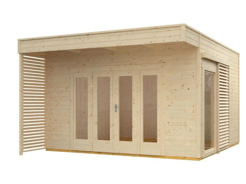 Skan Holz Gartenhaus Tokio 4 zweischalig natur