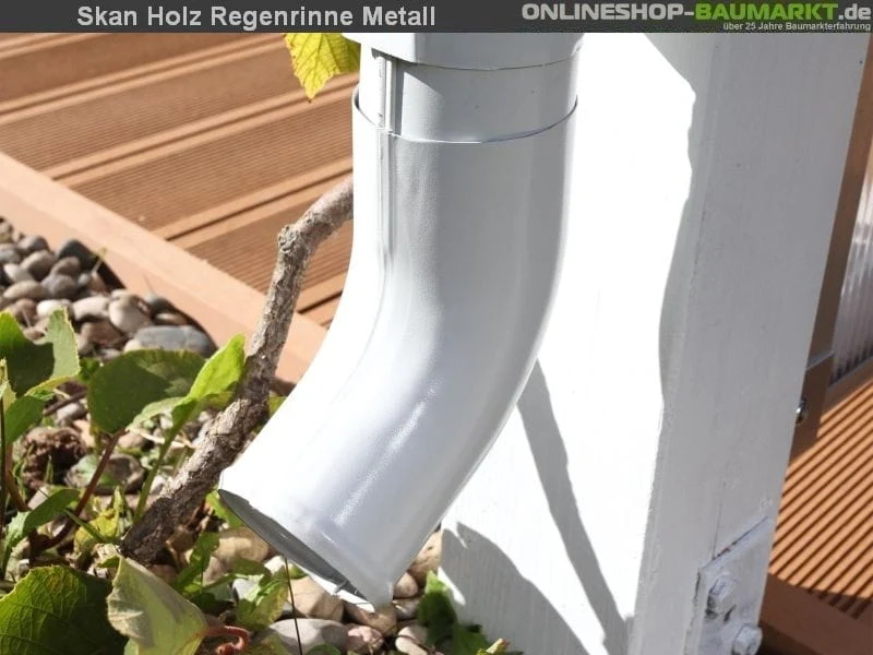 Skan Holz Metall-Regenrinne für Terrassenüberdachung bis 434 cm Breite, weiß - Image 6