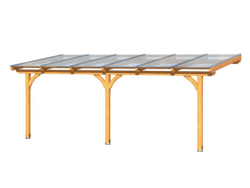 Skan Holz Terrassenüberdachung Rimini 648 x 350 cm, Nussbaum (Douglasie) - Image 2