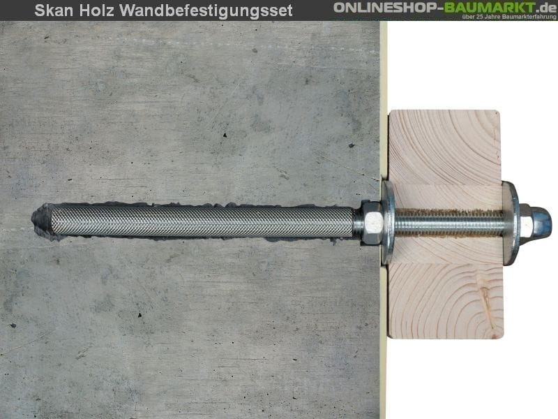 Skan Holz Wandbefestigungsset für Terrassenüberdachungen mit 327 cm Breite
