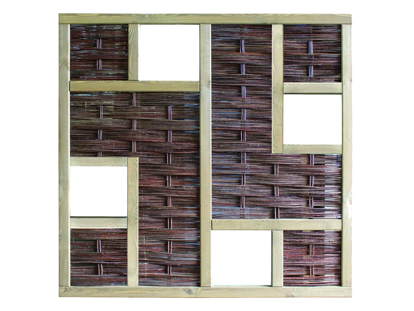 T&J Weidegeflechtzaun LABO-3D, Sichtschutz, 180 x 180 cm, inkl. Rahmen