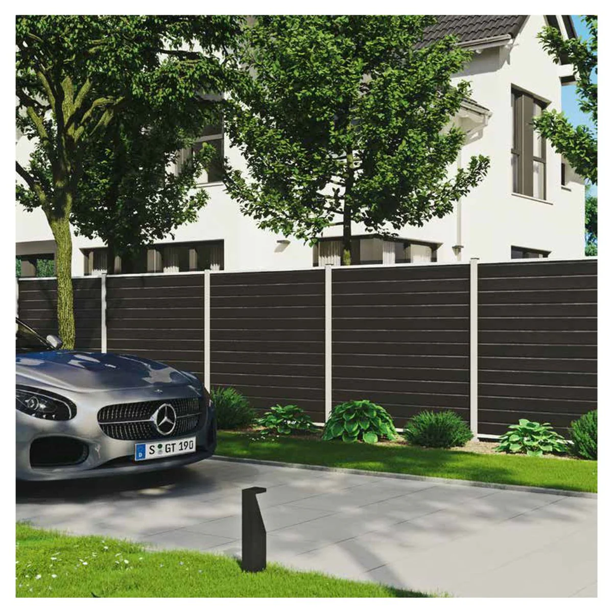 Zaun Wollbach + 182 cm Zaun Verlängerung inkl. 1 Pfosten – Anthrazit - Image 3