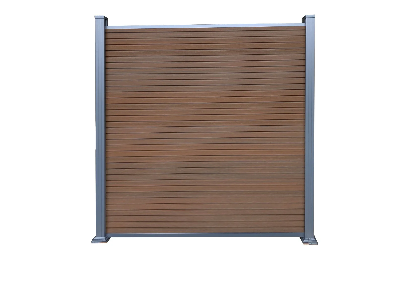 T&J WPC Zaun Holm Grundfeld (Komplettset) – Teak, Pfosten 240 cm