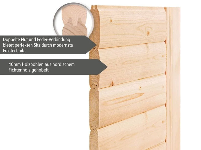 Tanami - Karibu Sauna inkl. 9-kW-Bioofen - ohne Dachkranz - - Image 10