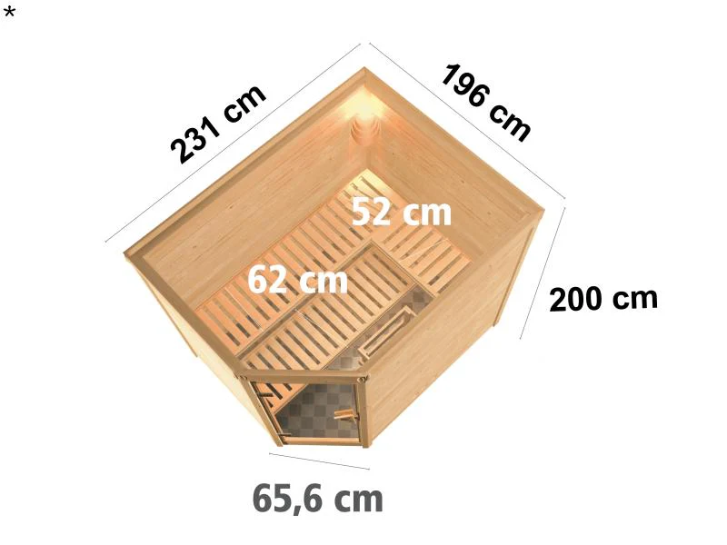 Tanami - Karibu Sauna inkl. 9-kW-Bioofen - ohne Dachkranz - - Image 3