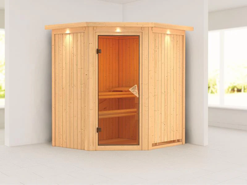 Taurin - Karibu Sauna ohne Ofen - mit Dachkranz - Image 4