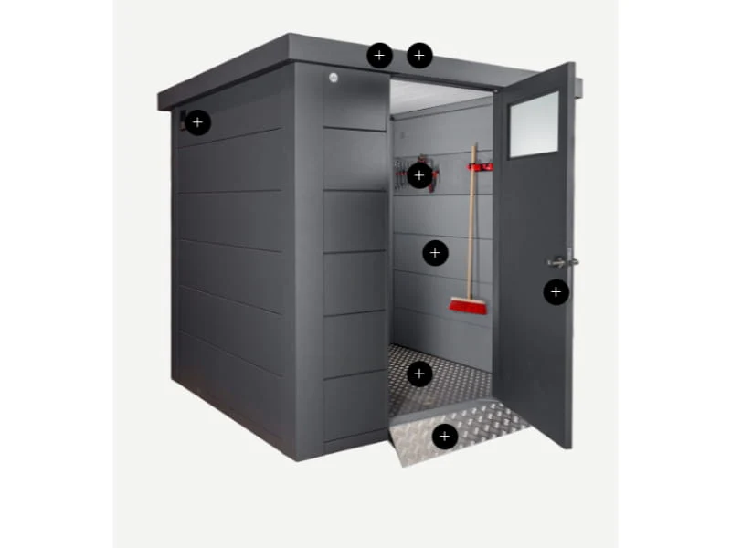 Telluria Metall-Gerätehaus Classico 2121 Granitgrau - Image 7